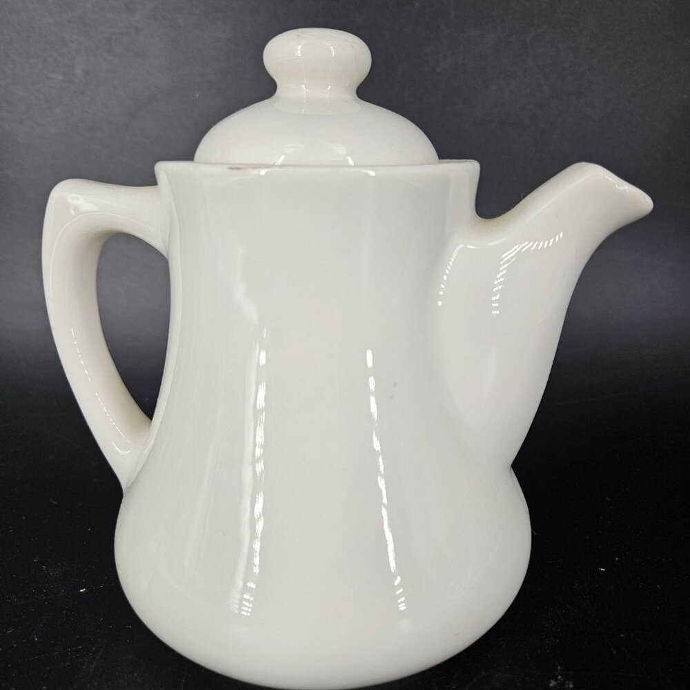 Vintage Scammell's Lamberton China White Teapot Pitcher White Red Hotelware - Picture 5 of 14